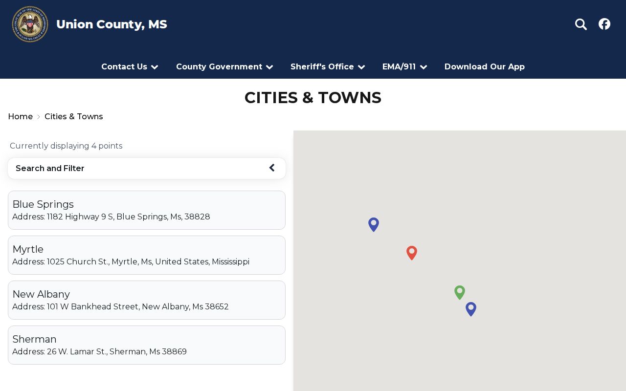 Official Union County location listing for Myrtle