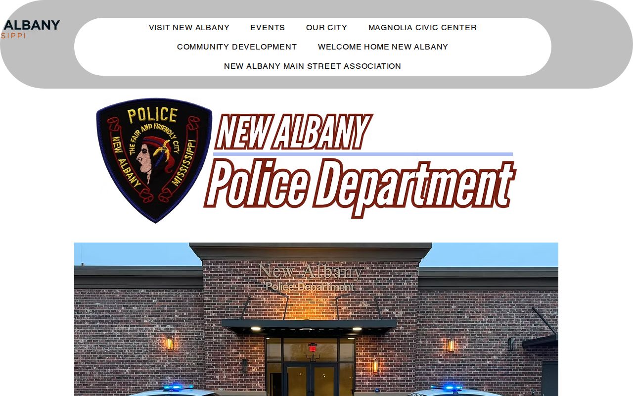 New Albany Police contact and traffic ticket page